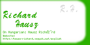 richard hausz business card